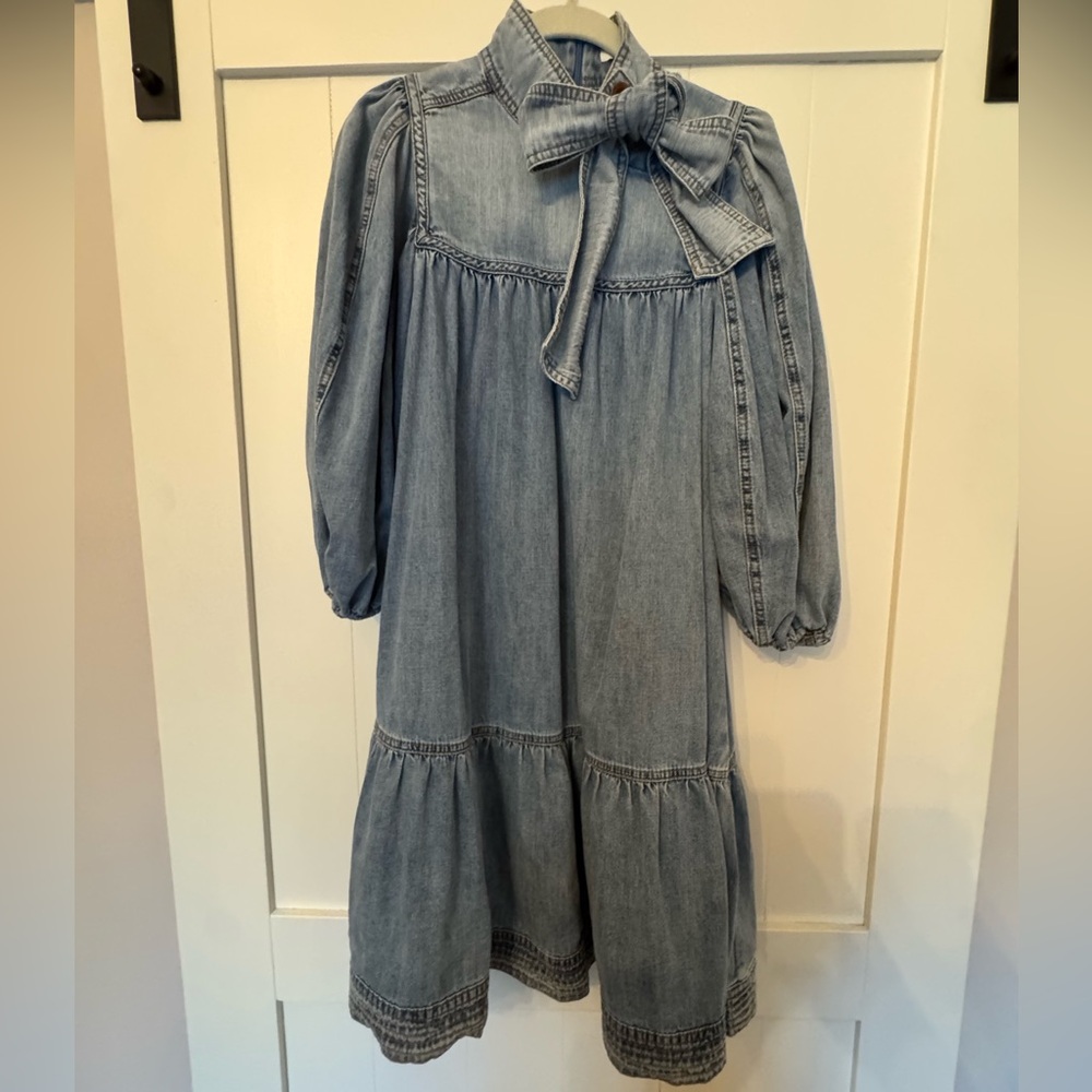 Zimmermann Light Blue Denim Dress with Bow